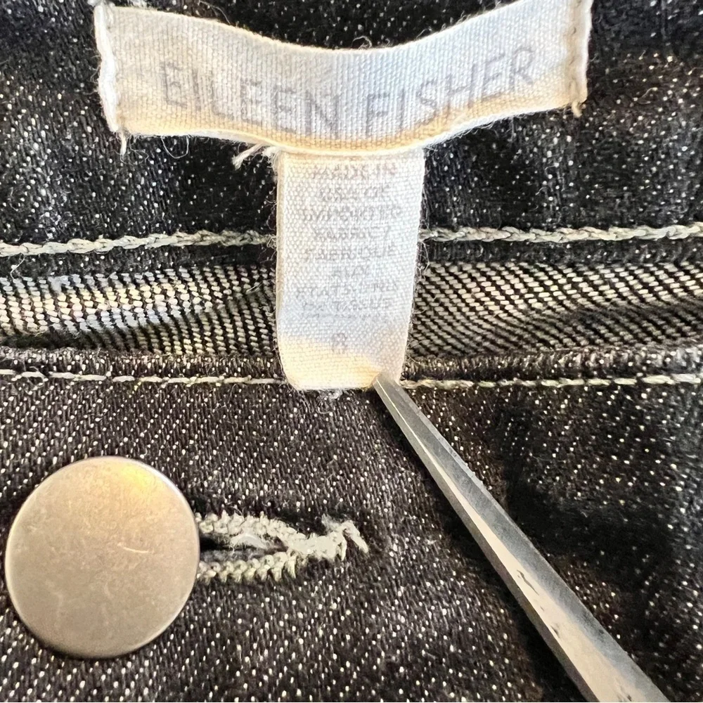 Eileen Fisher Women’s Black Denim Jeans Mid Rise Size 8